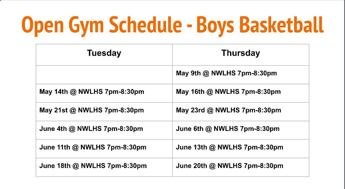 Open Gym Info and Schedule! #DoYourJob