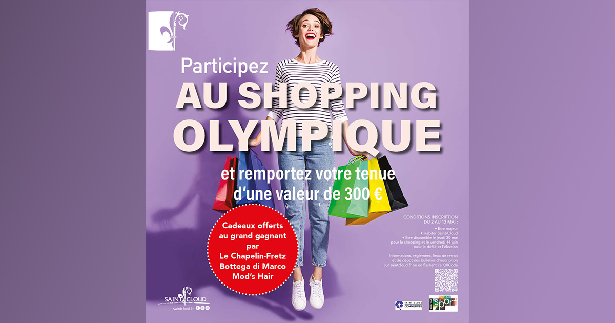 [ ÉVÉNEMENT ] Devenez l’athlète du shopping🛍️ Du 2 au 13/05 inclus inscrivez-vous pour participer au Shopping olympique dont l’élection du grand gagnant aura lieu vendredi 14/06 après la présentation des shoppings des 4 candidats sélectionnés. 👉Infos : urlz.fr/qoYR