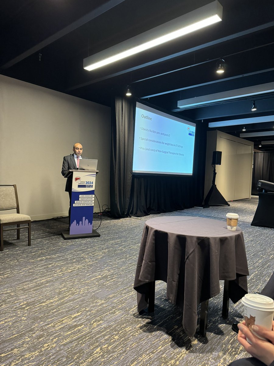 Dr. @manhalizzy of @VanderbiltU - seen here wonderfully debating the merits of 💊💉medical and non-surgical management of obesity in liver transplant recipients @_ILTS_ #ilts2024 Congress in Houston! Great #VanguardDebates session 👏🏼👏🏼 @RyanChadha1 @AShinginaMD