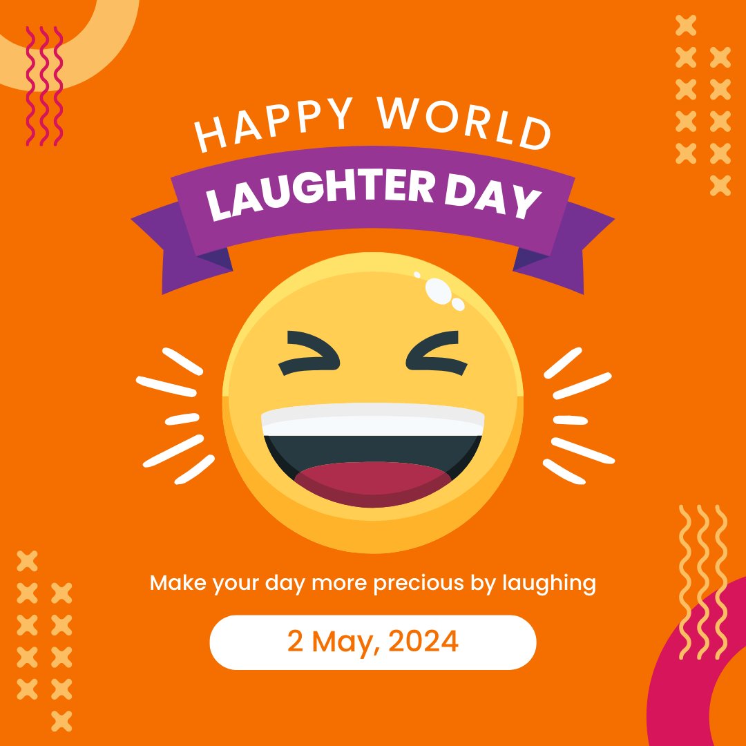 Today, let's spread laughter far and wide, embracing the power of giggles and guffaws to brighten the world around us. Happy World Laughter Day! 🤣😄

#WorldLaughterDay