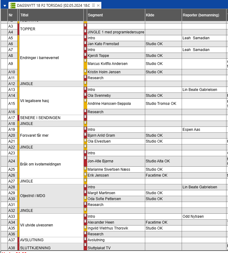 Torsdag i denne inneklemte mai-uken, og #dax18-kjøreplanen ser...slik ut: