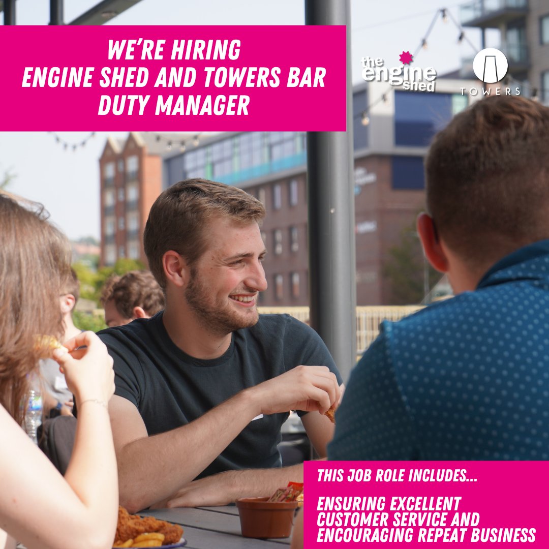 We're looking for an Engine Shed and Towers Bar Duty Manager!! 🍻 We have 2 exciting opportunities to join our award-winning organisation! To find out more or to apply, please visit 👉 lnkd.in/gk94qmC Applications will close on 8th May at 5pm