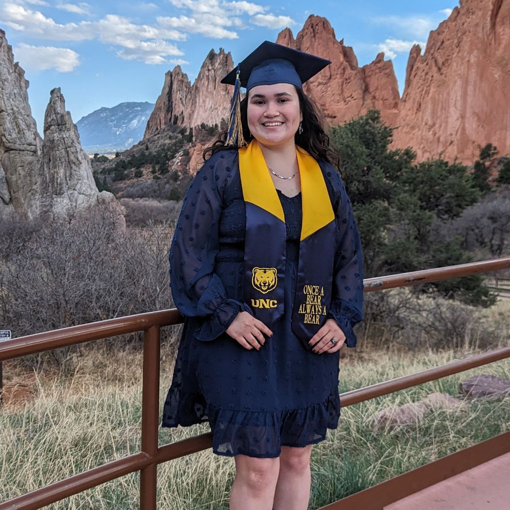 Class of 2024 Graduate, Marissa Mitchell was drawn to UNC for having the best jazz program in Colorado. Read more graduate stories here: unco.edu/news/articles/…. #UNCBears #Celebrate #GradStories