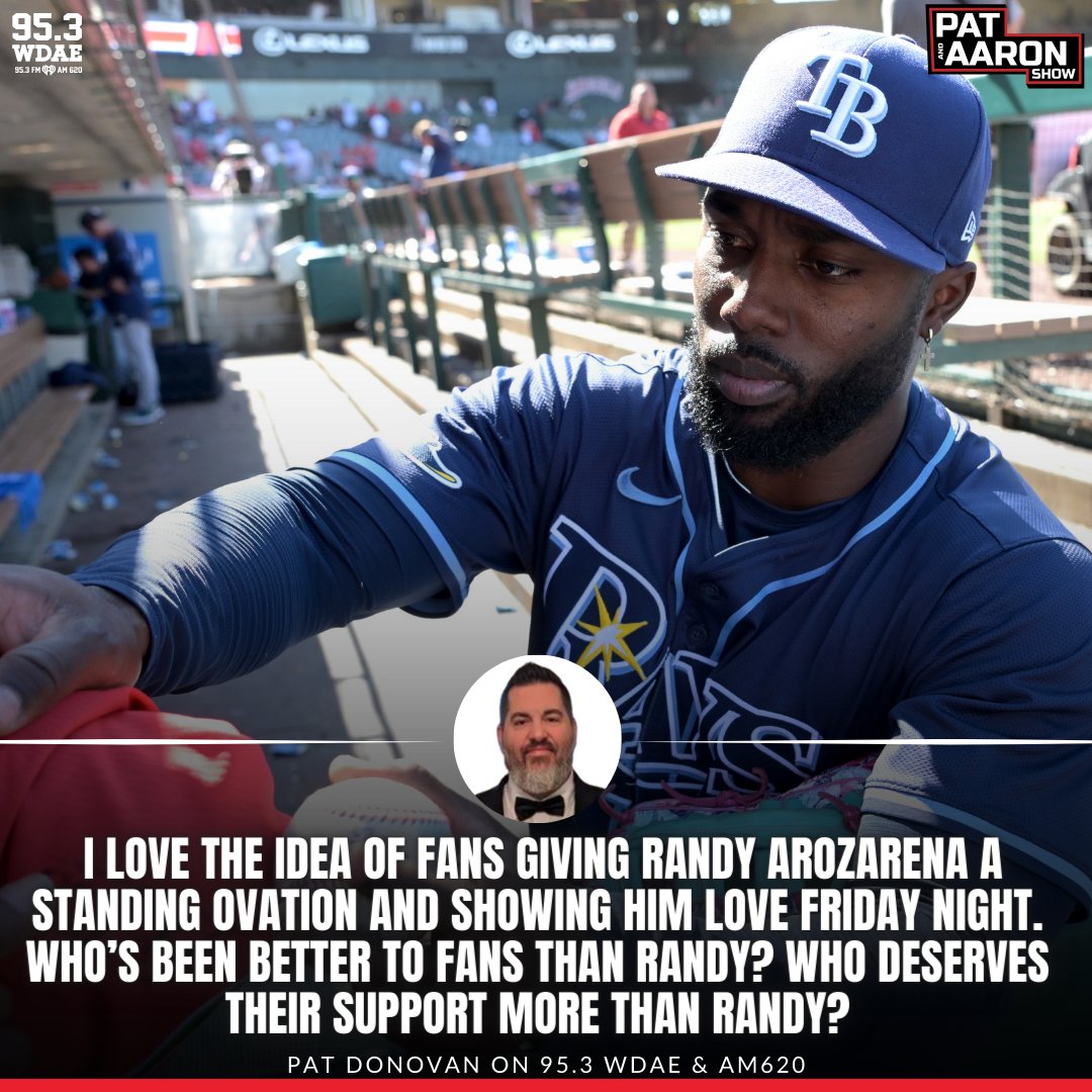 Should #Rays fans consider giving Randy a standing ovation tomorrow night to show him love while he's struggling as one listener, Drew, suggested? We've seen it have a positive effect when Phillies and Mets fans have done it the last two years! #RaysUp