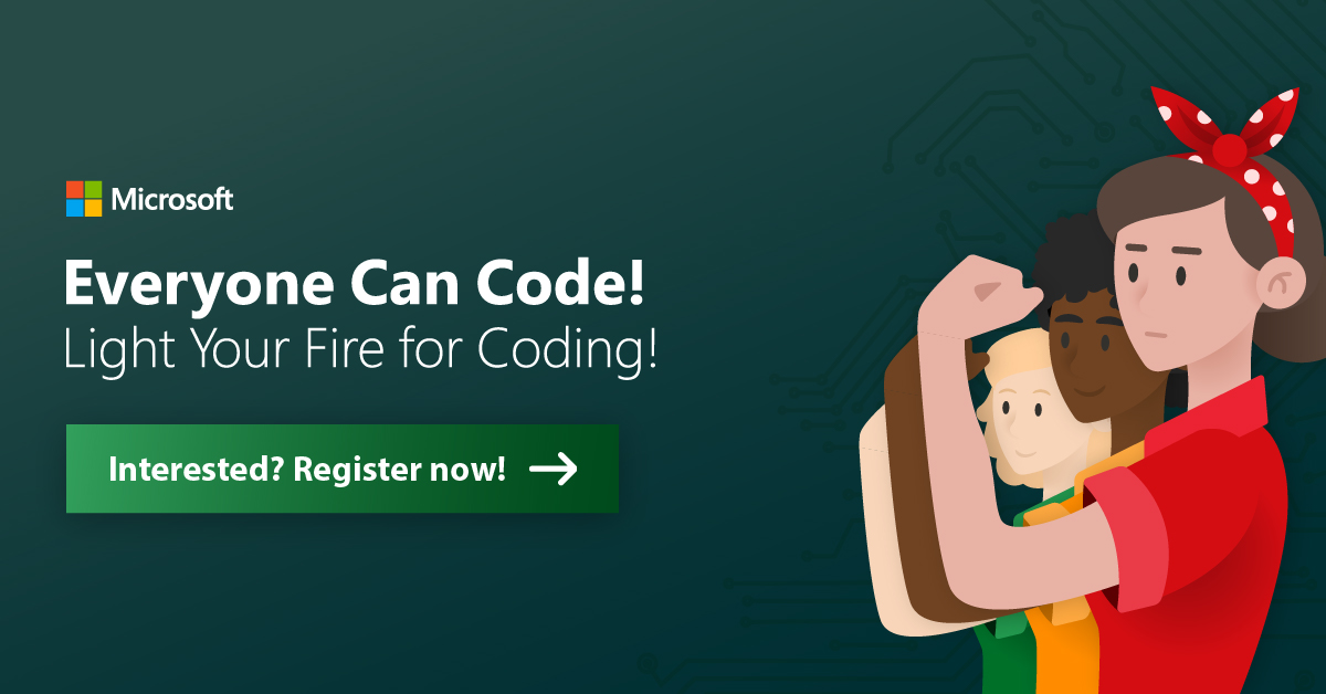 Unleash your creativity in tech! Join our Everyone Can Code event by Microsoft on May 14-15. No experience required – just bring your ideas! Dive into coding, app innovation, and AI discussions. Register now! msft.it/6018YPEdK #MicrosoftEveryoneCanCode