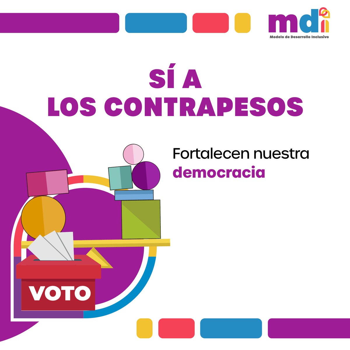 🙋‍♀️🇲🇽🙋‍♂️ Promovamos un sistema político democrático y de derecho con instituciones independientes con leyes y reglas claras, estables y cumplibles que permitan la participación de la sociedad. 👉 Conoce nuestra propuesta de Modelo de #DesarrolloInclusivo en desarrolloinclusivomdi.org