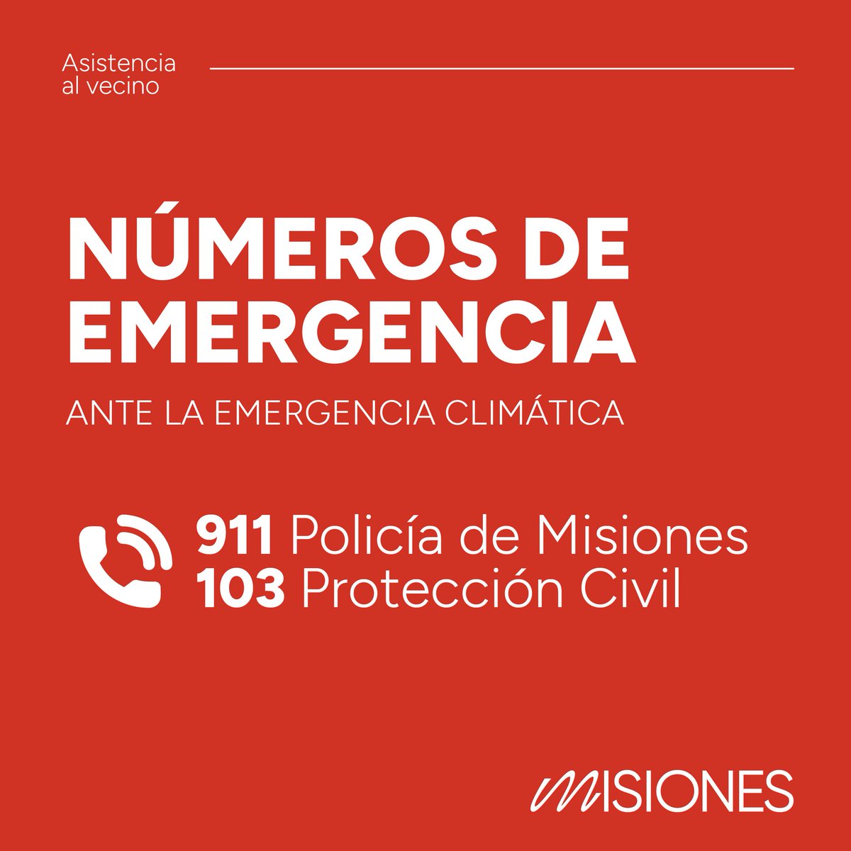 📲Ante la emergencia meteorológica informamos los números telefónicos gratuitos y con guardia rotativa para reportar y solicitar asistencia.