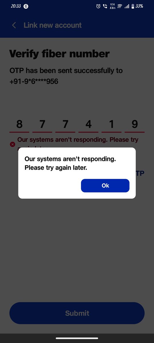 Man_Sap's tweet photo. @JIOAIRFIBERIN what is this error and when will I get the details of my account in my app.? https://t.co/AdoPYI3bdo