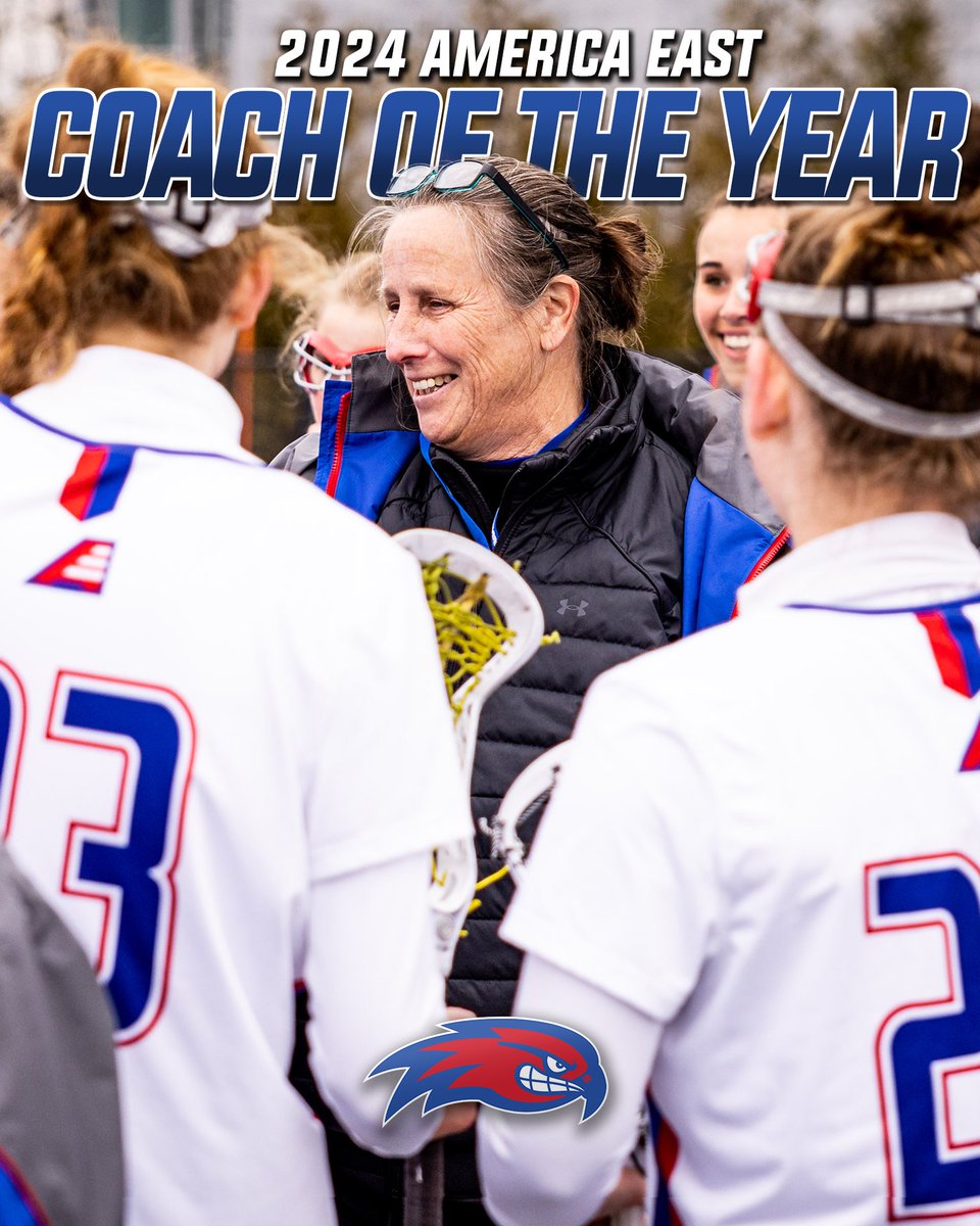 𝐓𝐡𝐚𝐭'𝐬 𝐎𝐮𝐫 𝐂𝐨𝐚𝐜𝐡! 🫡

Head Coach Lisa Miller has been named the America East Coach of the Year!

#UnitedInBlue | #AEWLAX