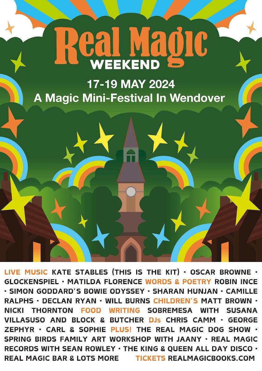 Our friends at the excellent @realmagicbooks in Wendover are putting on a magic mini-festival over the weekend of 17th-19th May caughtbytheriver.net/2024/05/real-m…