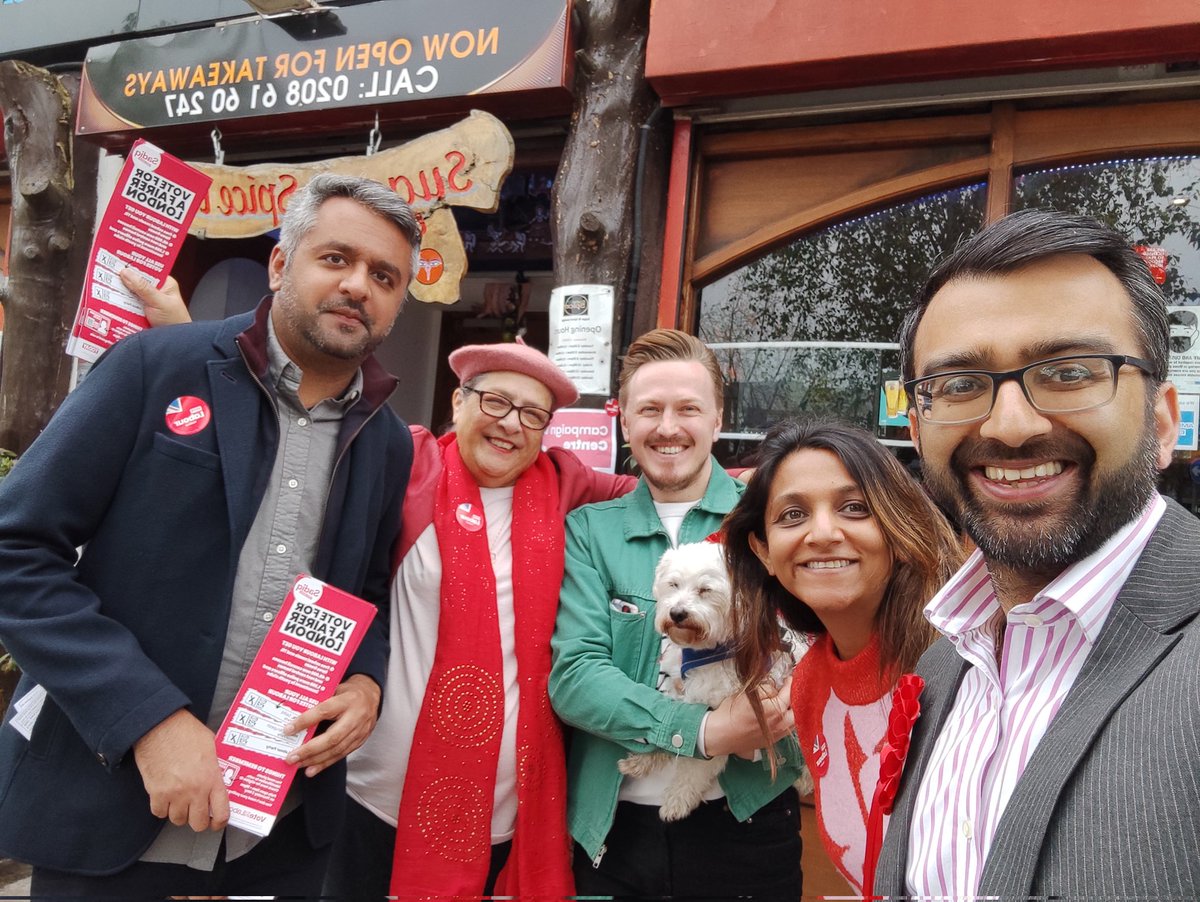 Getting out the vote for @SadiqKhan and @LondonLabour with our fabulous team. Don't forget to take your photo ID and vote for Labour today 🌹🌹🌹