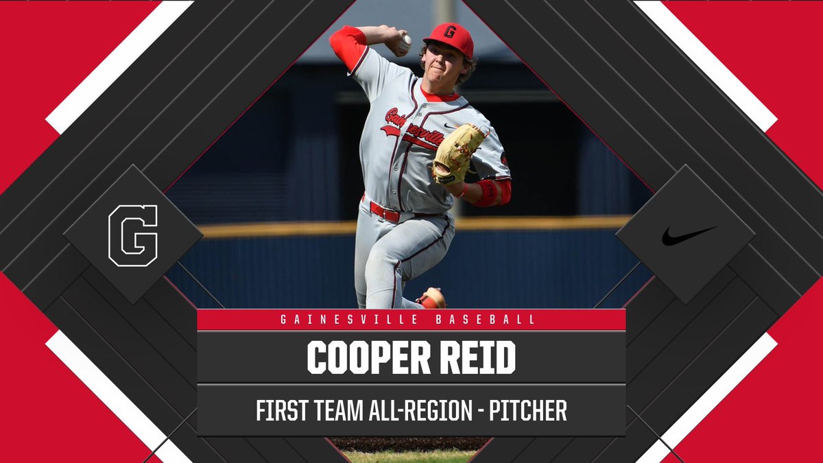 CONGRATULATIONS! @_CooperReid (uncommitted) has been named 1st Team All-Region (8-6AAAAAA) Pitcher! @goredelephants #GBR #GoBigRed #AProudTradition #TraditionLivesOn #GoBigRed #Gainesville #GainesvilleHSBaseball