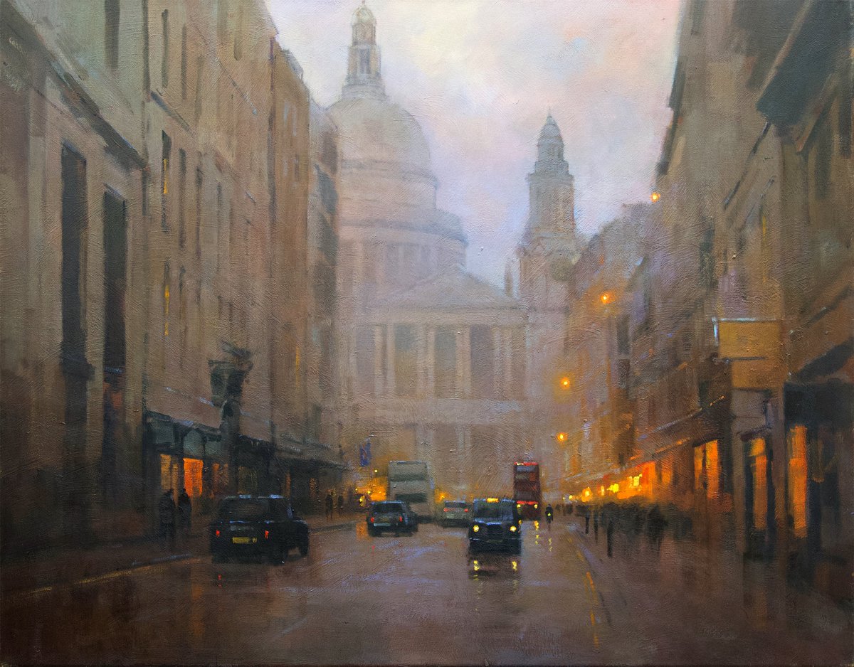 'St Paul's, Evening Light' (2024) by Matthew Alexander matthewalexanderfineart.co.uk