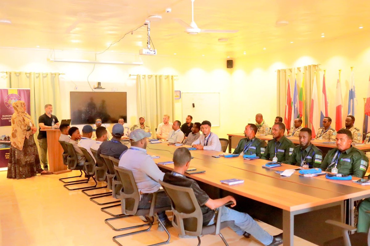 hajjibuube's tweet image. Boosaaso, May 2, 2024: Strengthening security in Bari region, PMPF officers engage in a five-week training program, partnering with @INTERPOL_HQ  and @EUCAPSOM   #PMPF #puntland