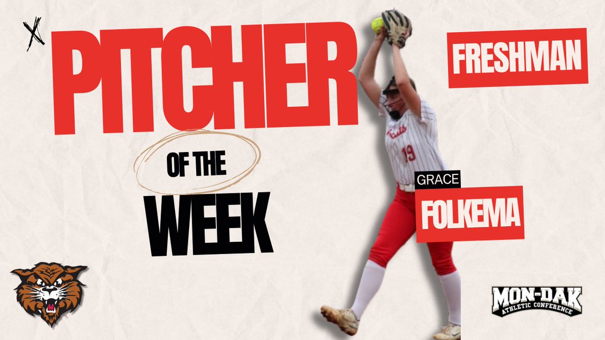 For the 5th straight week, Grace Folkema was named MonDak pitcher of the week.  Grace pitched 26.1 innings with 56 strikeouts with an ERA of 0.26. She surpassed 300 strikeouts in the season and breaking the single season strikeout record! Keep it up, Grace!

#rollcats