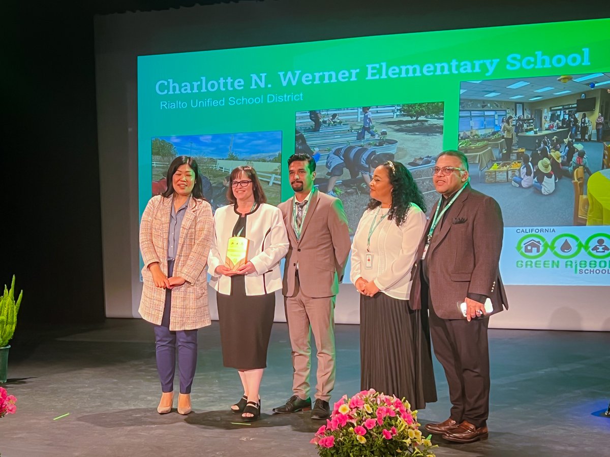 🌱🍏📚🌳 Congrats to our RUSD 'green' champions! Werner ES and Bemis ES earned Bronze status at the California Green Ribbon Schools awards! This is the first Green Ribbon award for each school and they are one of just 20 schools recognized statewide.