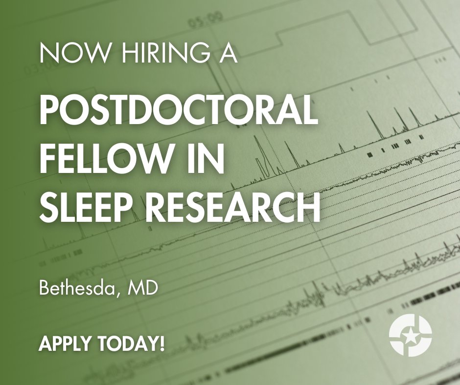 We're recruiting for a Postdoctoral Fellow to support a study on sleep restriction at Walter Reed National Military Medical Center. A background in medical physics is preferred!

bit.ly/49SJJnw

#TeamGeneva #milmed #postdocjobs #researchjobs #sleepresearch #medphysics