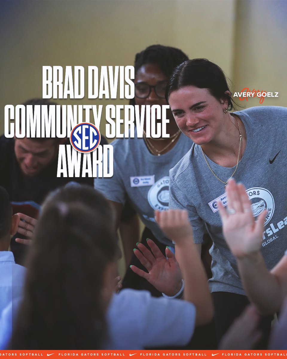 SEC Community Service Award 🤝 Congratulations, @AveryGoelz! 📰 bit.ly/3UgIicM | #GoGators