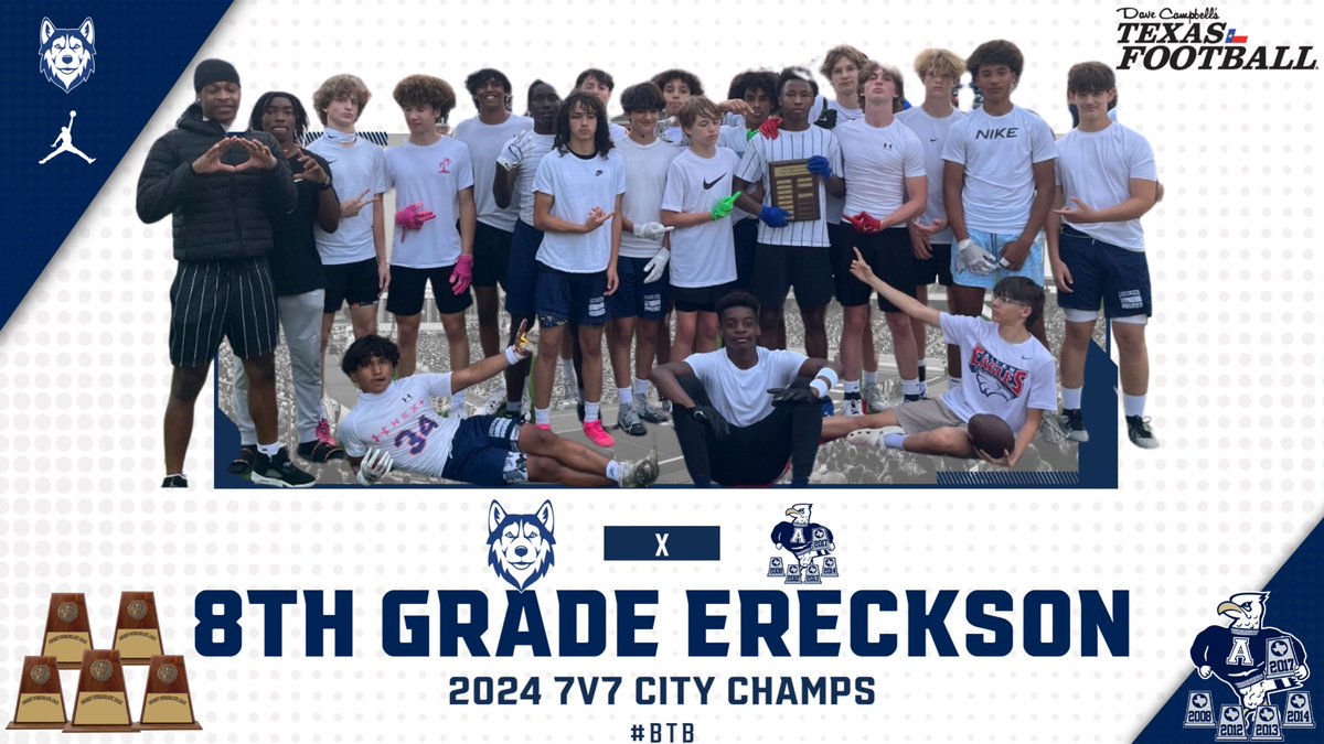 MS 7v7 & Lineman City Champs! The class of 28 & 29 is SPECIAL‼️ 7th Grade Lineman Champs @EMSBoysAth 7th Grade 7v7 Champs @AthleticsCurtis 8th Grade Lineman Champs @AthleticsCurtis 8th Grade 7v7 Champs @EMSBoysAth #BTB | #RecruitTheA