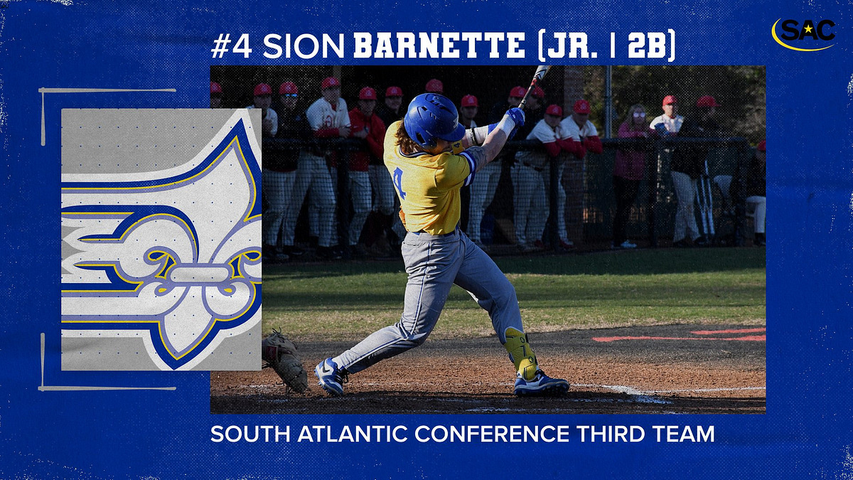 Limestone Saints (@limestonesaints) on Twitter photo After a season that saw the junior hit .364 with a .986 OPS, second baseman Sion Barnette has been named to the All-SAC Third Team for <a href="/Limestone_BSB/">Limestone Baseball</a>
📰 golimestonesaints.com/news/2024/5/2/…
#GoSaints #ProtectTheRock After a season that saw the junior hit .364 with a .986 OPS, second baseman Sion Barnette has been named to the All-SAC Third Team for <a href="/Limestone_BSB/">Limestone Baseball</a>
📰 golimestonesaints.com/news/2024/5/2/…
#GoSaints #ProtectTheRock