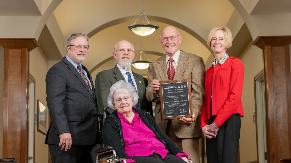 #UISedu honored longtime @NPRIllinois donors and volunteers Richard and Hannah McDaniel with the @UofI_Foundation's William E. Winter Award for Outstanding Advocate Leadership during a Celebration of Philanthropy event last night. ➡️ Read More: bit.ly/4ab1VJm