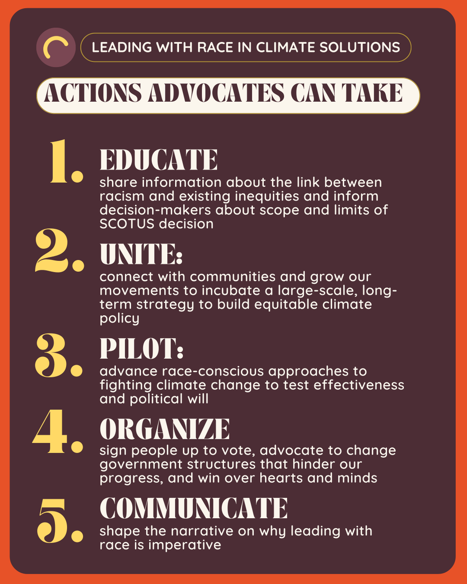 Despite the current legal environment, governments and advocates still have a lot of room to promote racial equity goals in climate work.  Learn more: bit.ly/49V4wqt

#RacialJustice #RacialEquity #ClimateJustice #EnvironmentalJustice #JustTransition #ClimateSolutions