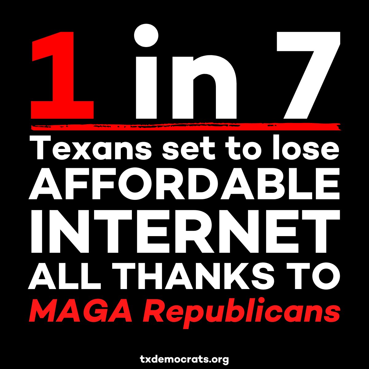 1.7 million Texan households are set to lose access to affordable internet -- all thanks to MAGA Republicans. Find how many households will be affected in your district 👇🧵