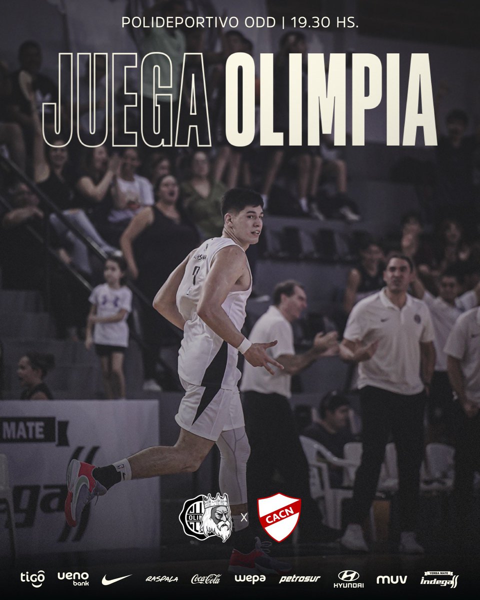 ¡𝑯𝑶𝒀, 𝑶𝑳𝑰𝑴𝑷𝑰𝑨!

Desde las 19.30 horas, juega el único 𝐑𝐄𝐘 del basket. 

🎟️ Gs. 10.000 con camiseta de Olimpia.
🎫 Gs. 20.000 (Generales).
✅ Niños menores de 13 años (Gratis).

¡Todos al ODD! 💪🏻

#GoKINGS 👑 

#SoyDelOlimpia ⚪️⚫️⚪️