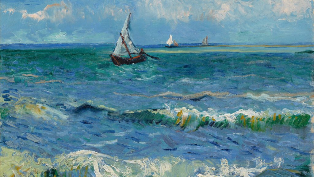 Vincent van Gogh (Peintre postimpressionniste néerlandais, 1853-1890): “Paysage marin à proximité Les Saintes Maries de la Mer”.