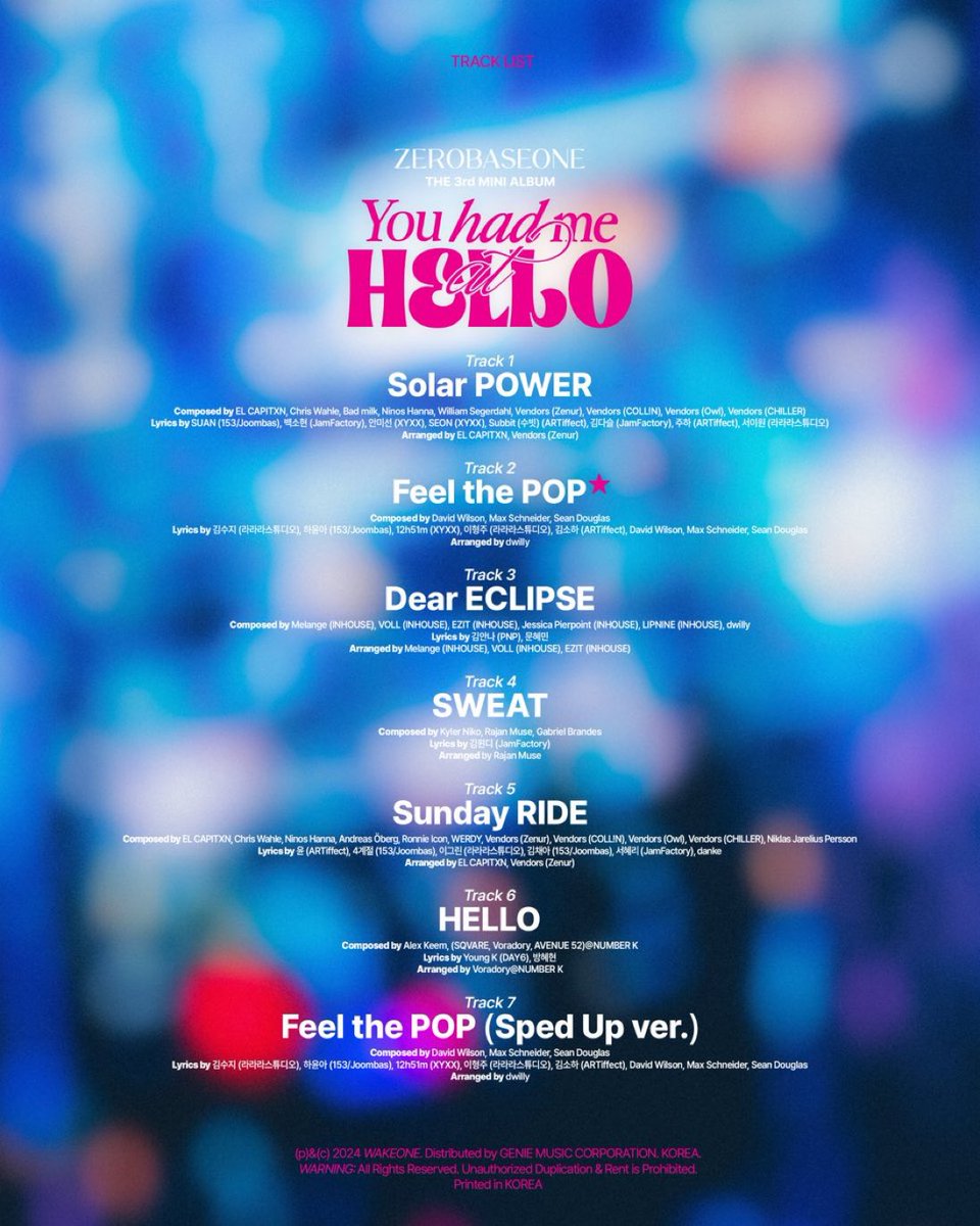 seated

YOU HAD ME AT HELLO TRACKLIST

#ZB1TrackList 
#You_Had_Me_At_HELLO 
#ZEROBASEONE