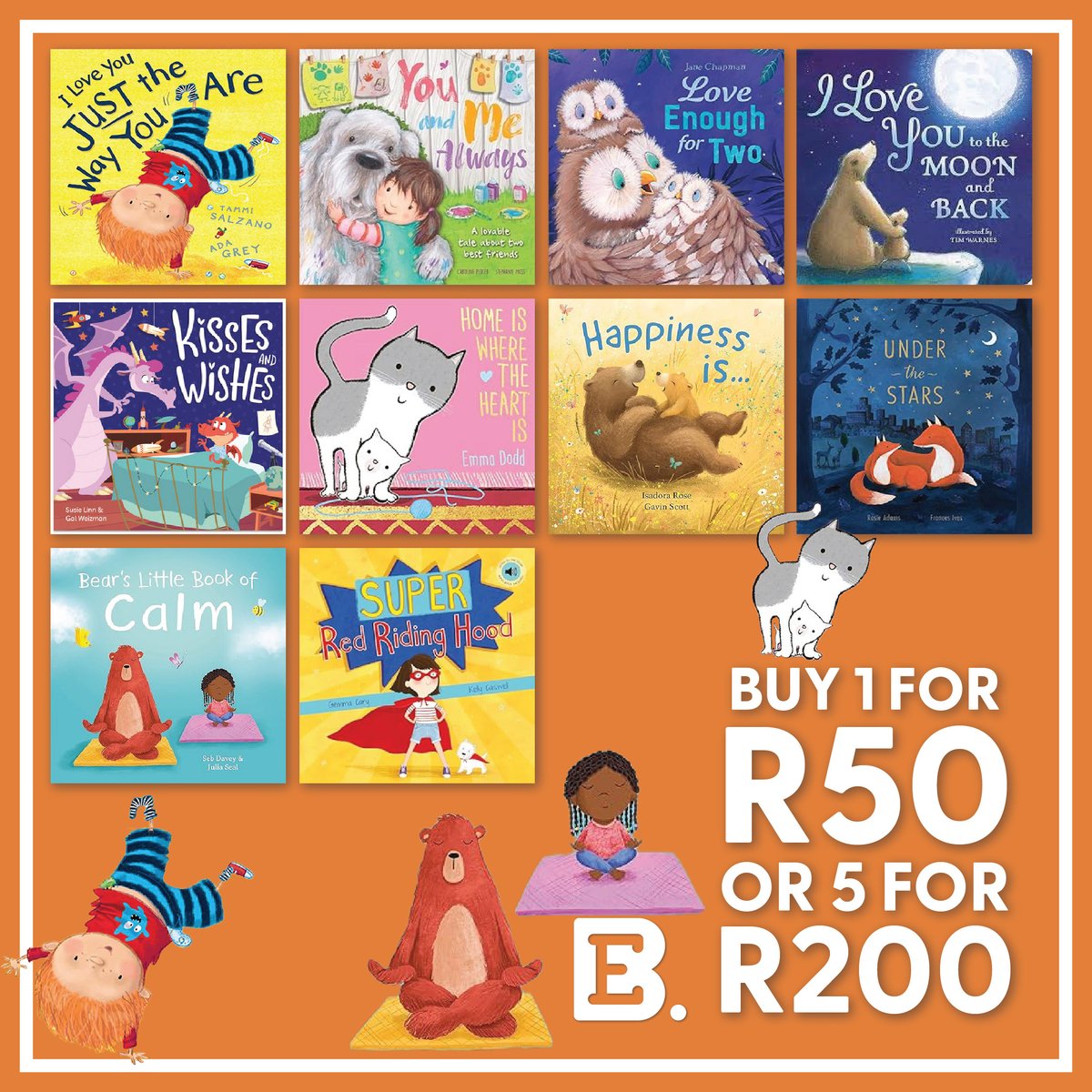 Children’s Multibuy Promo now on at @ExclusiveBooks 
Buy 1 for R50 or 5 for R200!
Offer valid 1 - 31 May.
While stocks last.
#IconicSandton #ExclusiveBooks