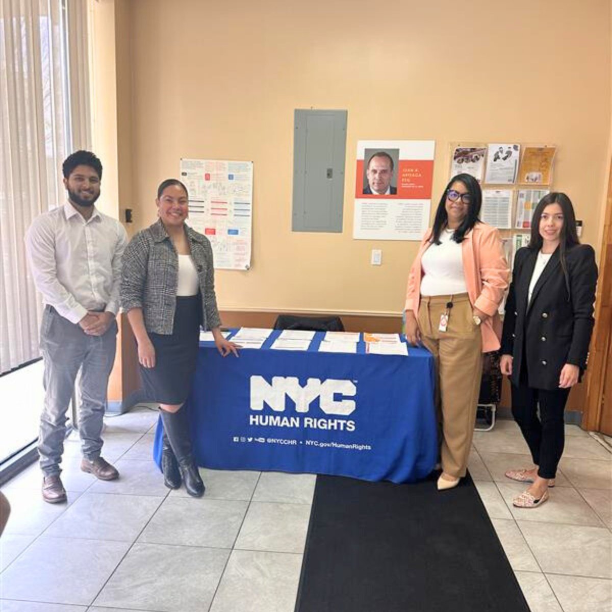 On April 25, the @NYCCHR visited our Bronx office. We would like to express our gratitude and appreciation for their visit. Samelys Lopez, the Associate Human Rights Specialist, provided valuable resources and information to our community members.