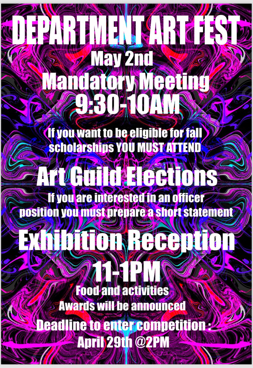 Uapb students there is an art show in the art building today from 11-1……. Food and drinks will be provided #uapb