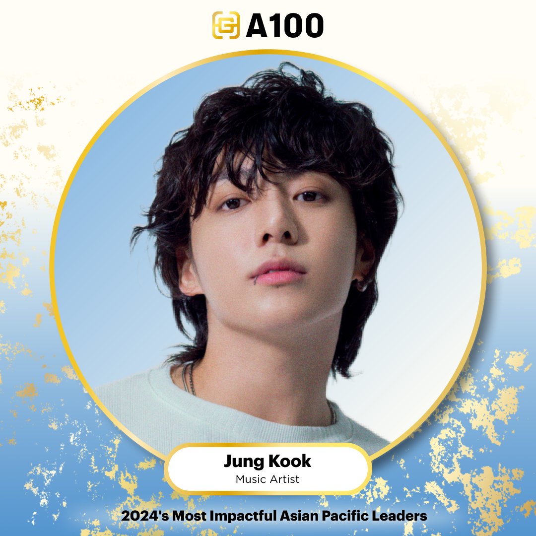 Jung Kook (Music Artist) Learn more about all the Honorees at goldhouse.org/A100. #A100 #APAHM #APIHM #GoldNewWorld #GoldExcellence #API #JungKook