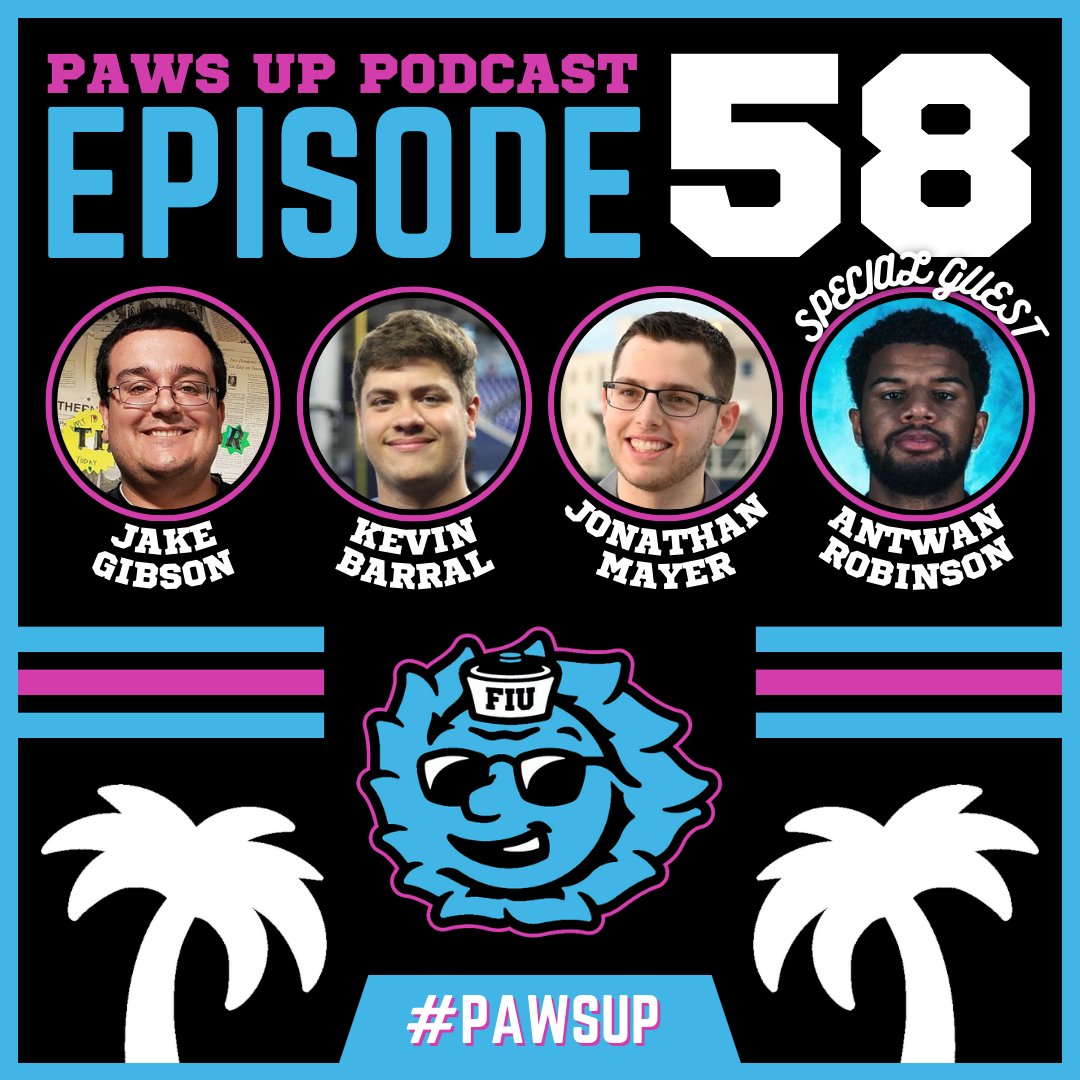 A look behind the scenes! 📸 Episode 58 of the Paws Up Podcast is tonight at 8pm featuring @_AntRobinson! #FIU | #Panthers | #PawsUp