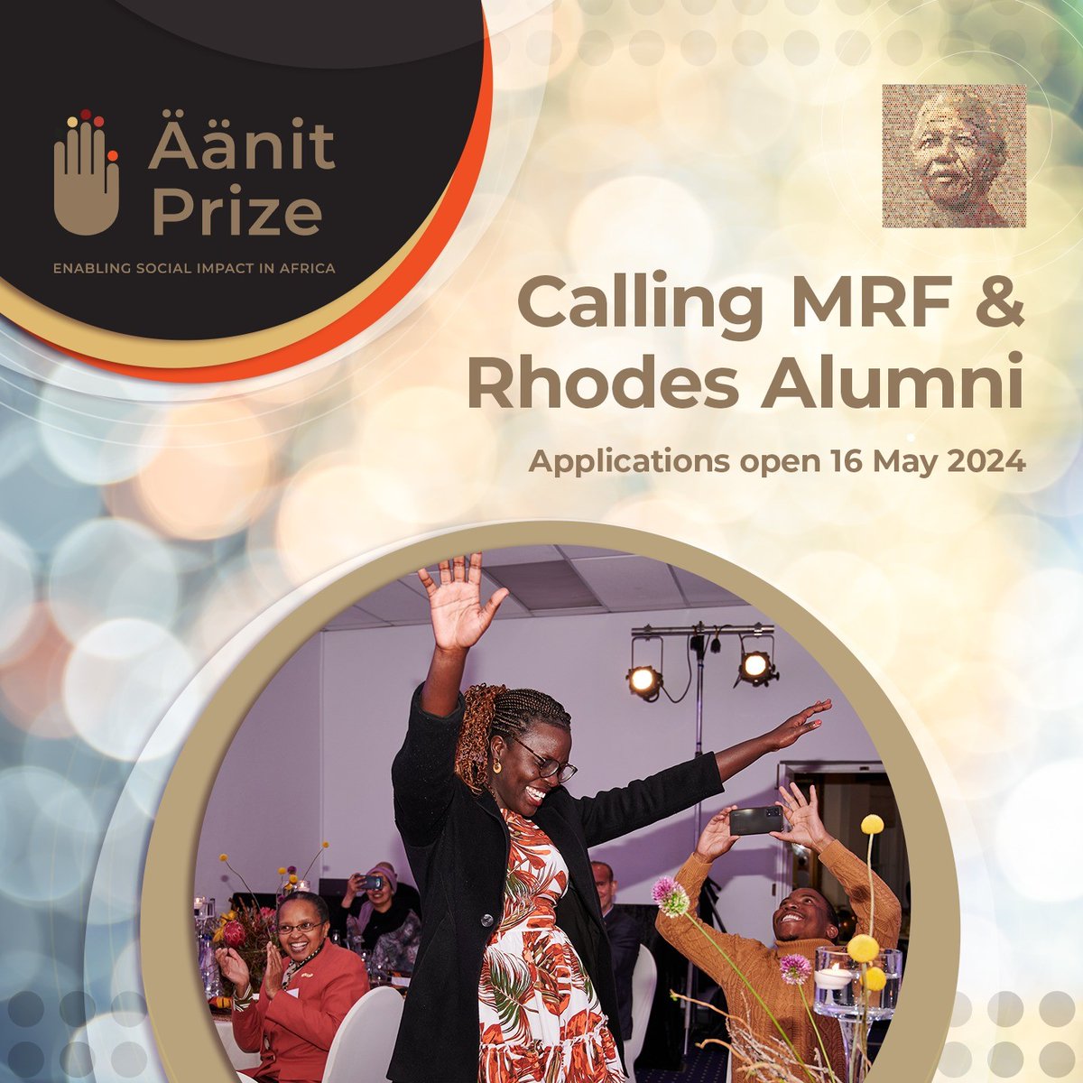 The Äänit Prize provides financial support to all MRF Alumni and Rhodes Scholars from 2005 wanting to make positive social impact in Africa. Up to $80,000 is available for funding. Applications open16 May 2024.   Visit bit.ly/4bk2aCz for more details.