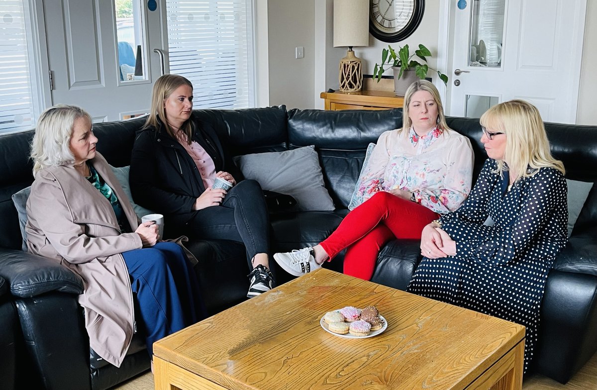 Junior Ministers Pam Cameron & Aisling Reilly today visited Ballymena Women's Refuge where they met representatives of @womensaidabcln to discuss the organisation's vital work tackling domestic abuse and supporting victims. The Junior Ministers praised the charity's ongoing