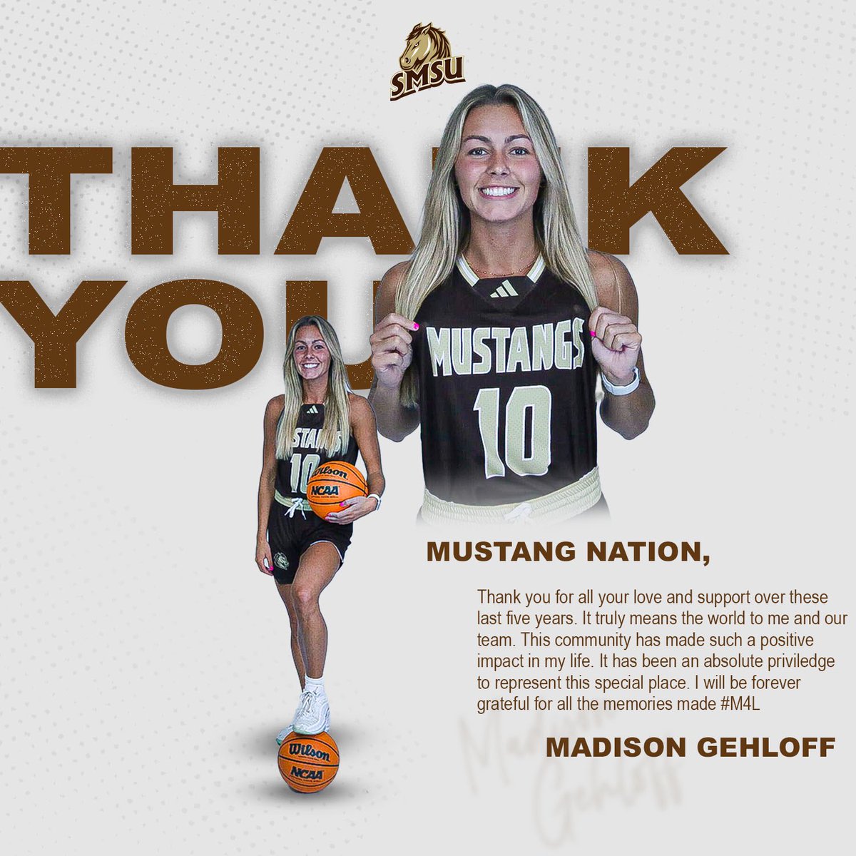 A dedicated and selfless teammate🤎🫶🏼 Thank you for being a Mustang, Madison #M4L🐴