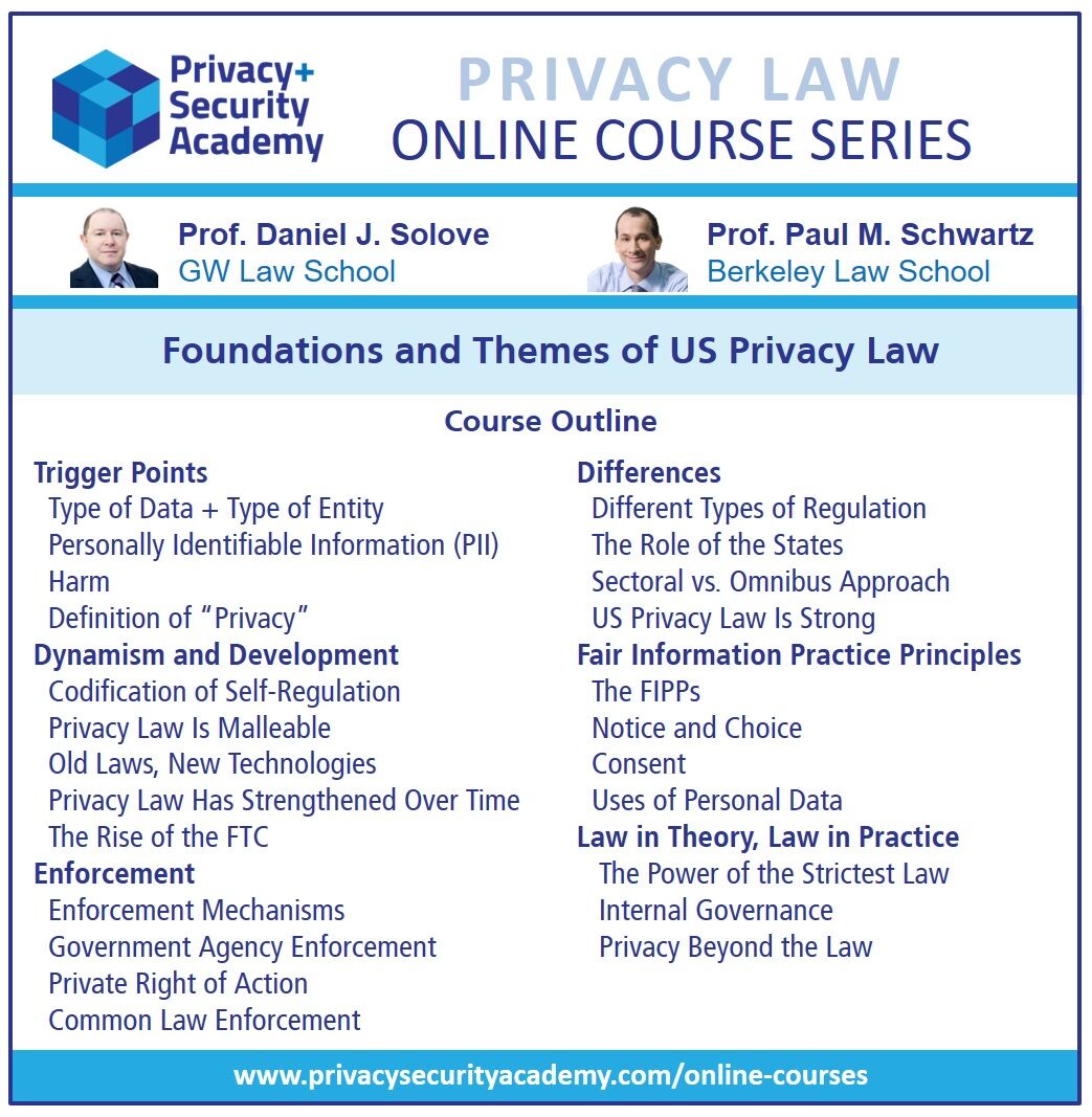 Foundations and Themes of US #Privacy Law Online Course – receive a Certificate and CLE for this course by @DanielSolove and @PaulMSchwartz bit.ly/44TAQZm