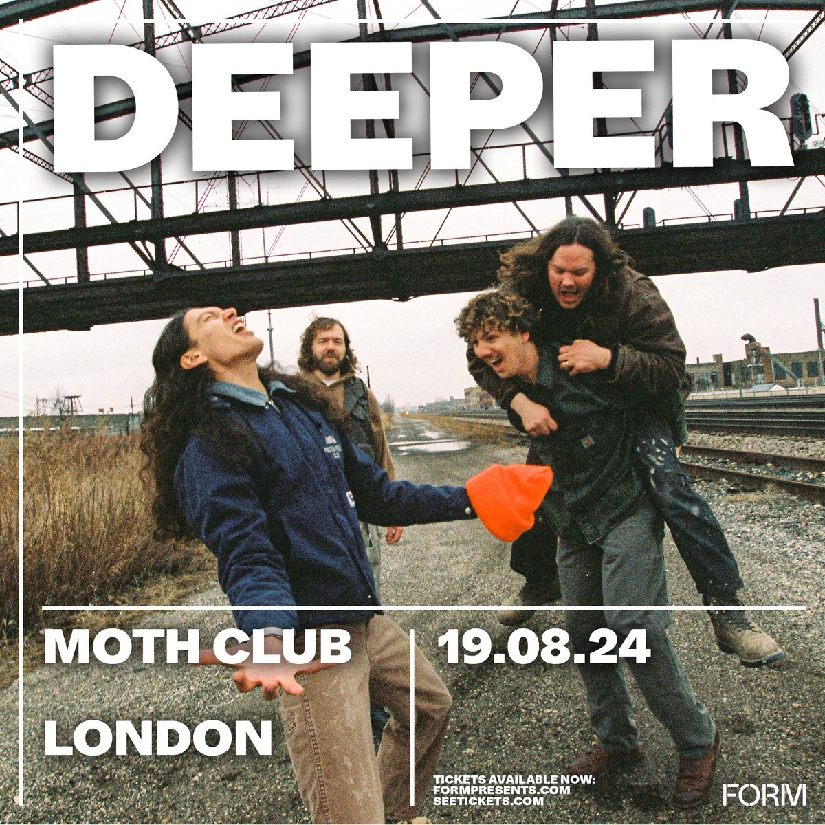 Chicago post-punk quartet @DEEPERCHI return to London on 19th August at @Moth_Club! 🎟 Tickets are on sale now: formpresents.seetickets.com/event/deeper/m…