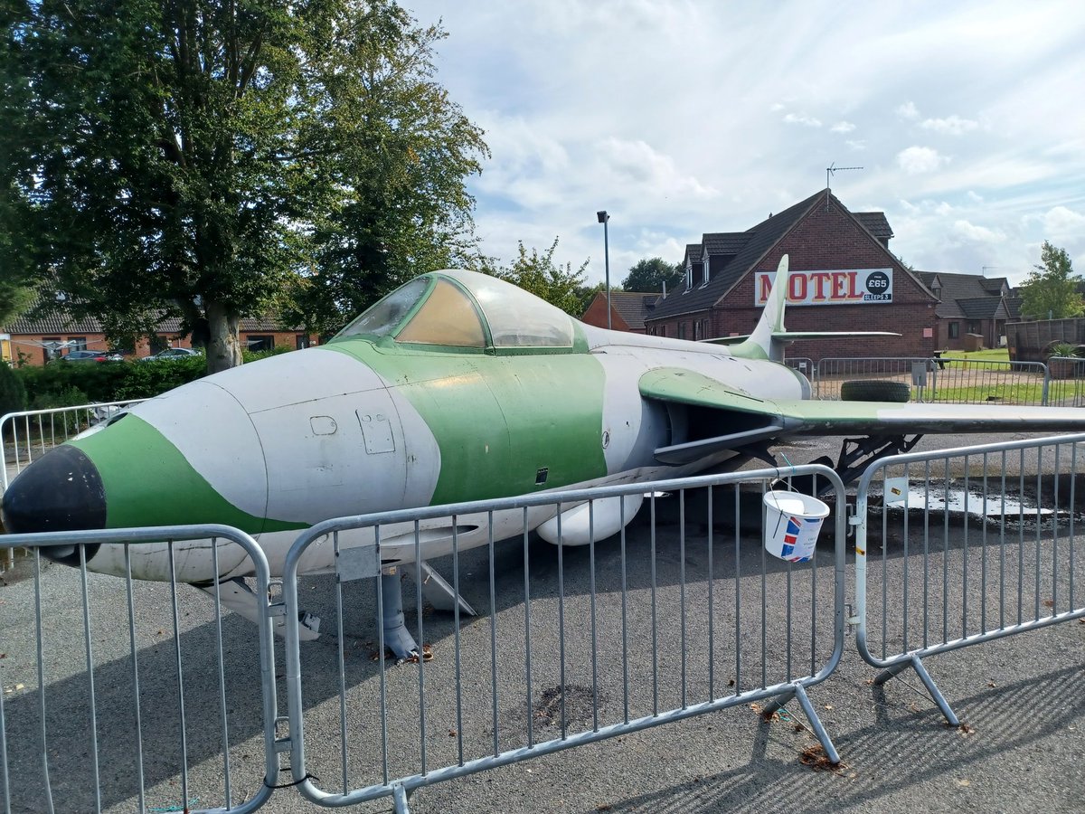 Last summer I went past a services place in Lincolnshire that just had a Hawker Hunter outside it, idk why she was there tho