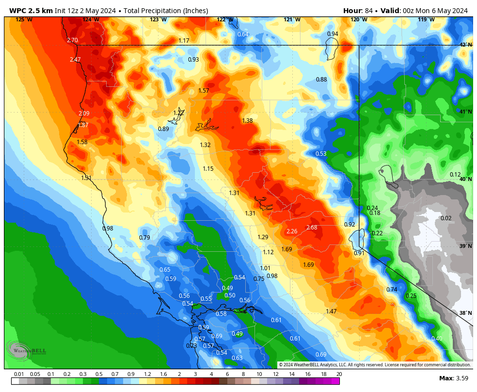 The Winter that keeps on Giving! I'm forecasting upwards of 8 inches at Main Lodge <a href="/MammothMountain/">MammothMountain</a> for this Saturday storm. Our May average is 8 inches. May Snowstorm, you can do it!!