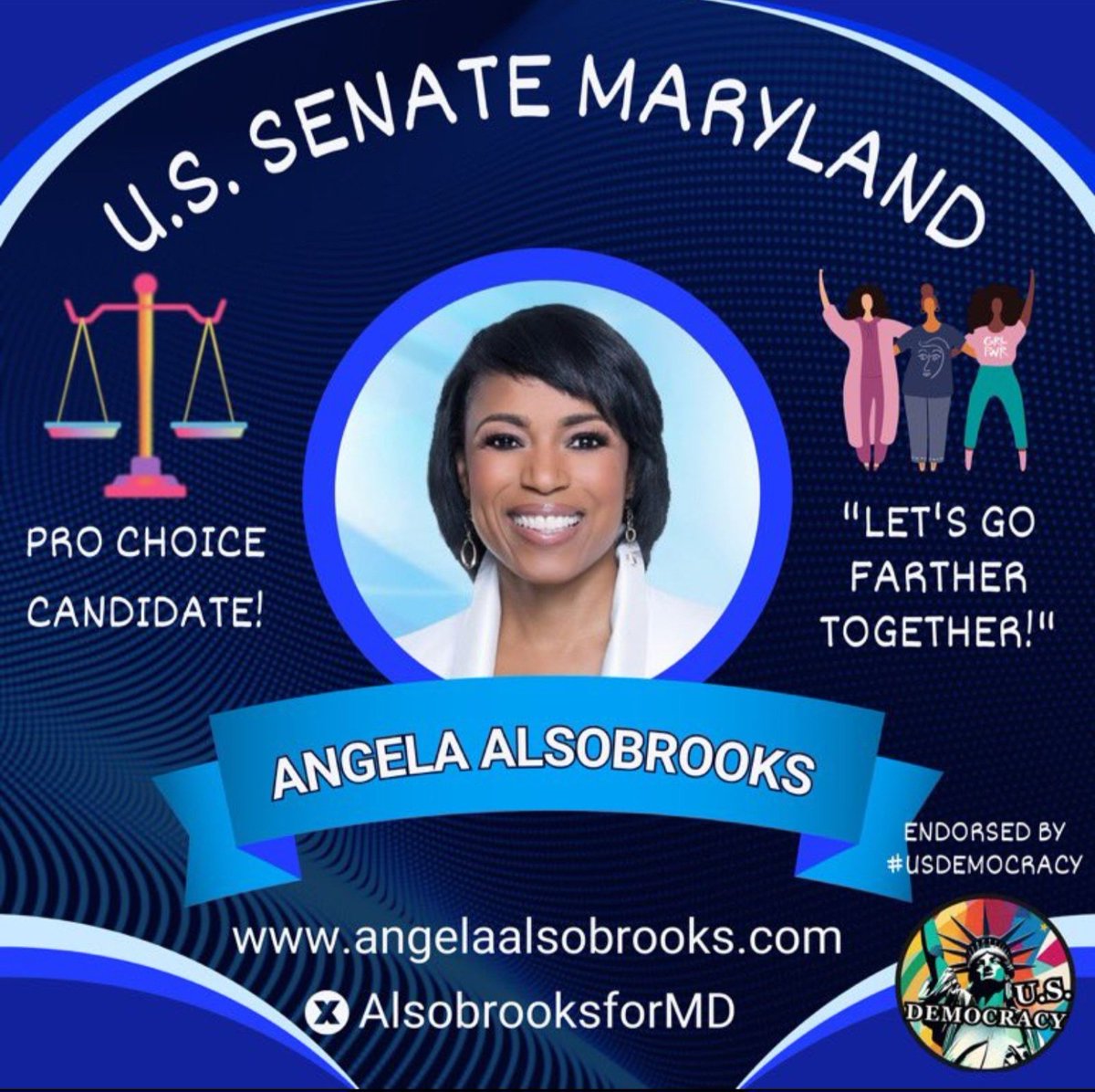 People of Maryland, Listen Up!  Today is the 1st Day of Early Voting in Maryland. It runs until May 9. So be sure to cast your ballot. Your Vote Matters!

Let's Help Elect Democratic Candidate Angela Alsobrooks To The US Senate!

#DemVoice1.  #VoteBIGBlue