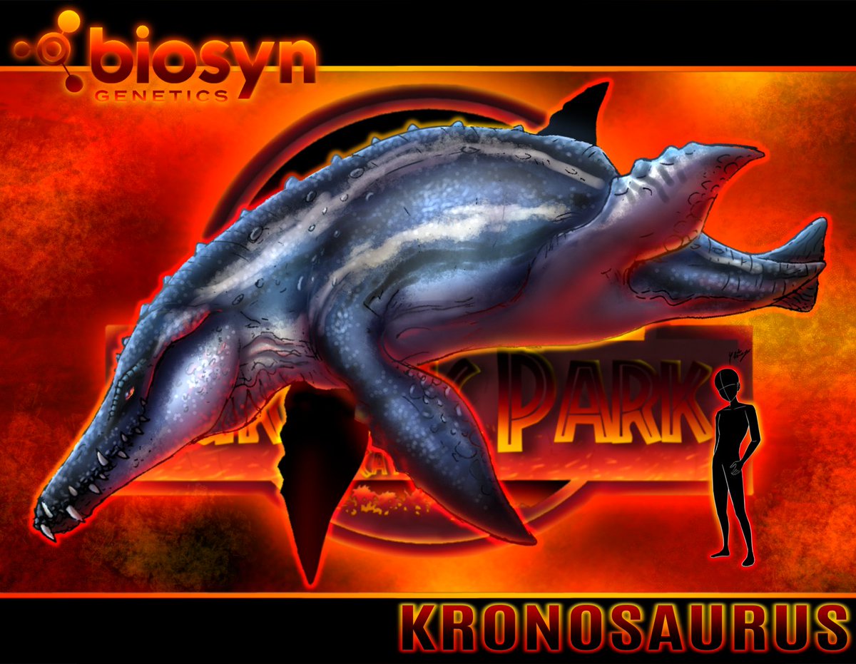 Byosin secret files N°1
Species: Kronosaurus 'Huracán'
Length: 9mts
Height: 2mts
Weight: 10 tons
Habitat: Biosyn lagoon facility,outpost N°2,Patagonia