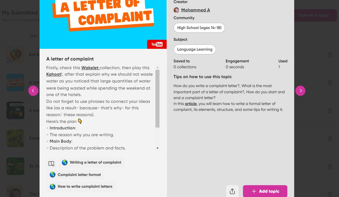 Learn how to write a 'letter of complaint' about people wasting water with this ready-to-use @MicrosoftFlip Topic available for everyone around the community and beyond! 👇
admin.flip.com/manage/discove…
#FlipForAll #FlipFam #EmpowerEveryVoice #EdTech