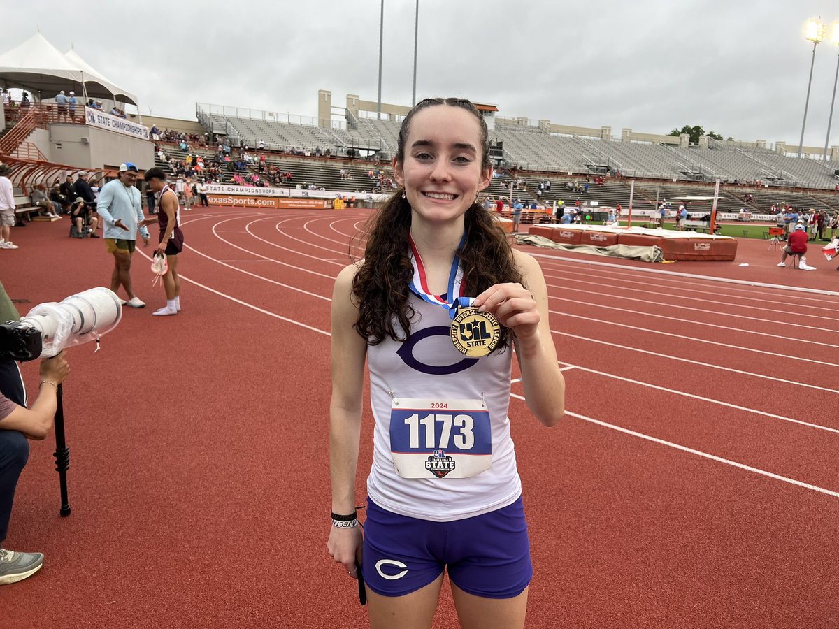 GOLD MEDAL REPORT: Canyon Lady Eagle and Missouri signee, Hannah Stuart, claims the 4A gold in the 3200M with a PR 10:36.58!