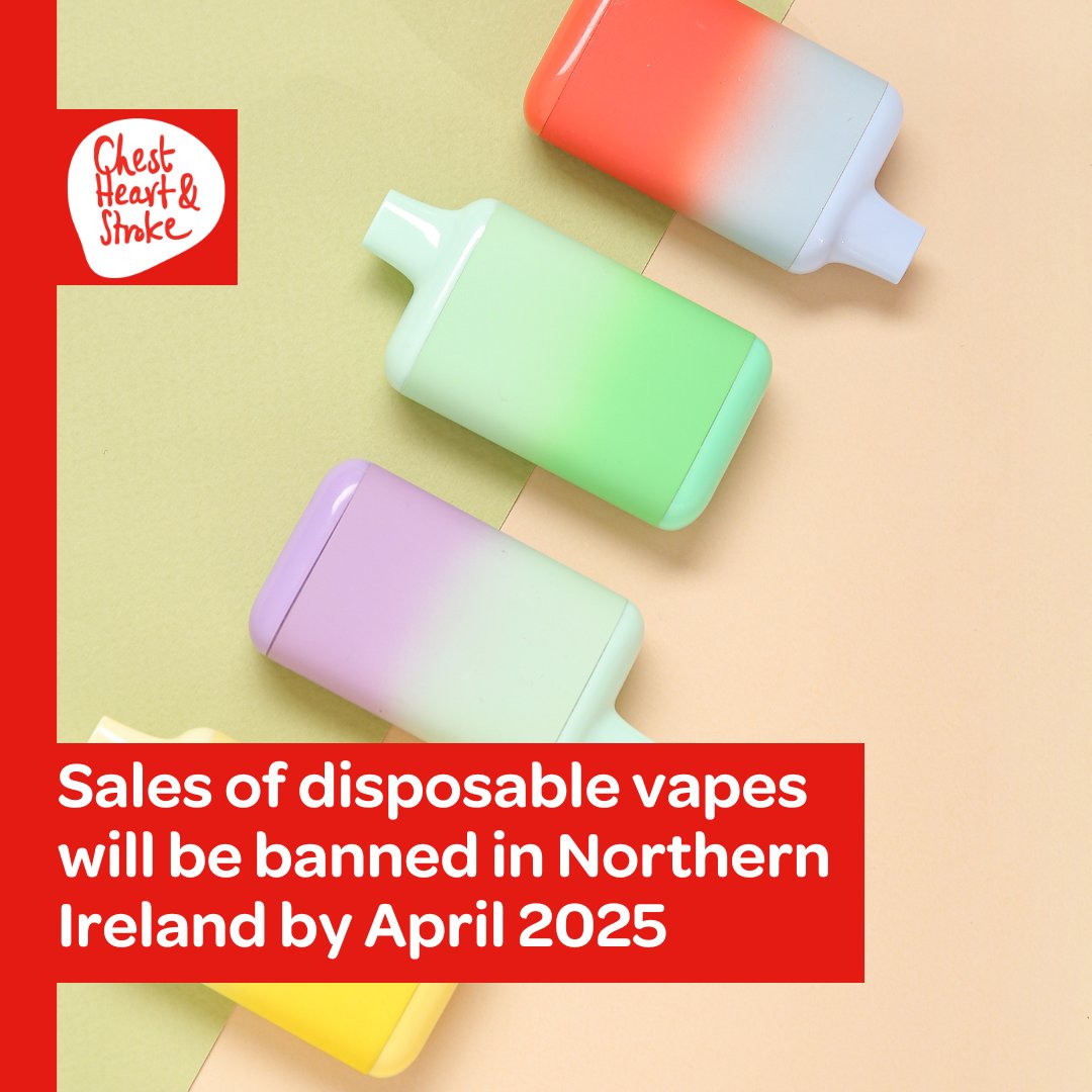 We are pleased that Minister Muir confirmed today the sale of disposable vapes will be banned in NI by April 2025. This will not only positively impact the environment here, but also the population's health, particularly of young people. Read more: nichs.org.uk/about-us/news/…