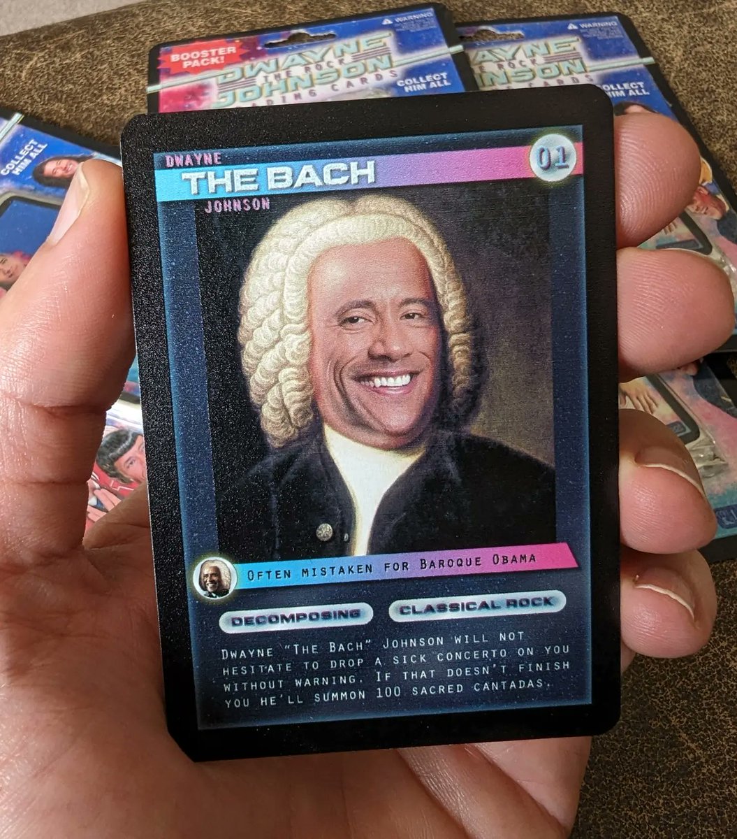 Opened a new booster pack of @TheRock trading cards, I can't believe what I pulled... 🧵