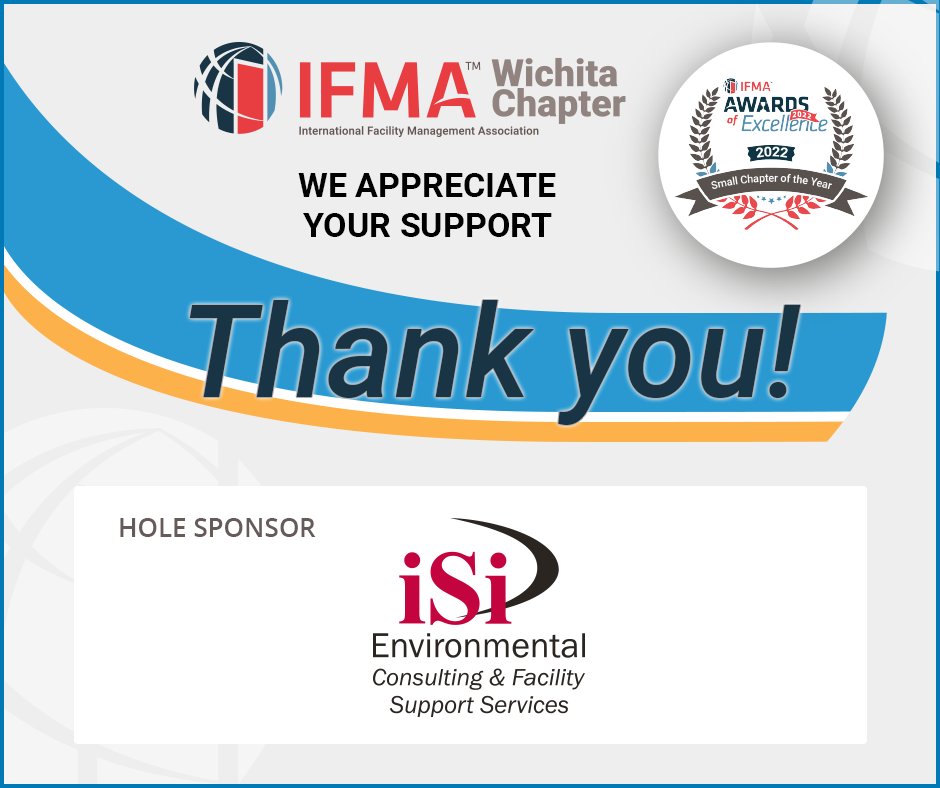 iSi Environmental has supported our chapter over the years. Thank you! iSi is a full-service consulting and facility services firm that helps companies with their environmental & safety risks and compliance. Contact them today. #thankyou #ifmasponsor #choosewichita @iSi_ICT