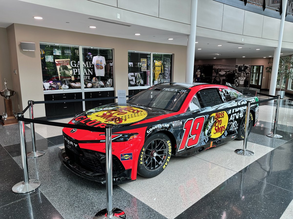 From the track to our lobby! Stop by JGR to see this @BassProShops beauty in person!